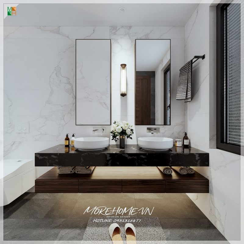 Kệ tủ treo tường gỗ tự nhiên hiện đại là một sản phẩm thích hợp để cất trữ và sắp xếp đồ đạc trong phòng tắm gọn gàng với ngăn nắp.